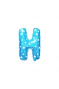 Alphabet Blue Stars Foil Balloon